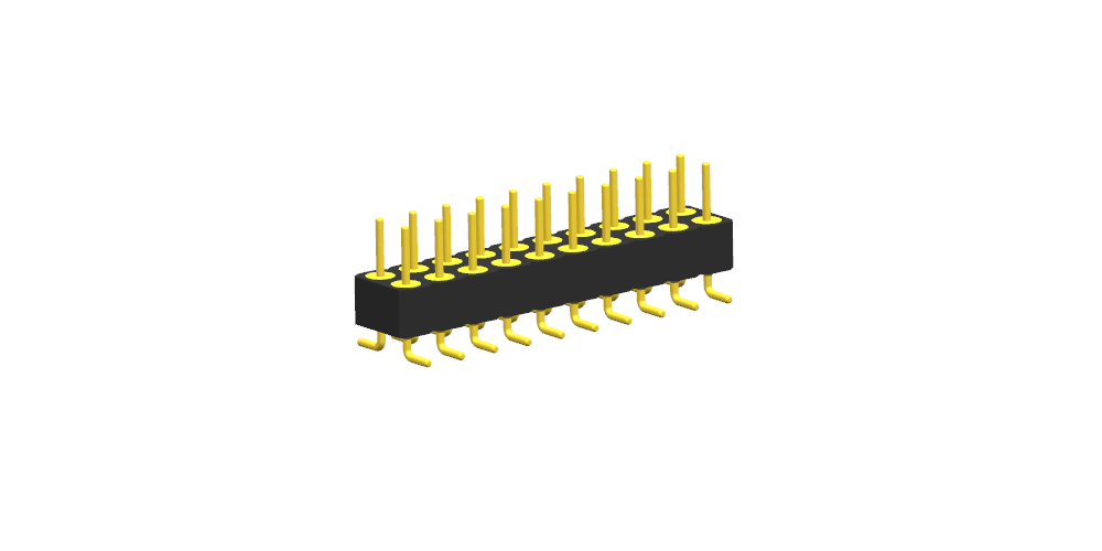 圆孔排针2.54mm 双排 立贴（塑高3.0 塑宽5.08）